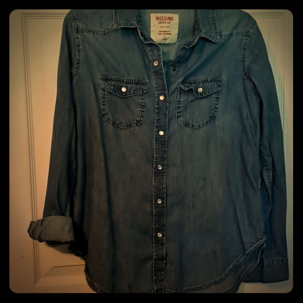 Pearl snap denim like